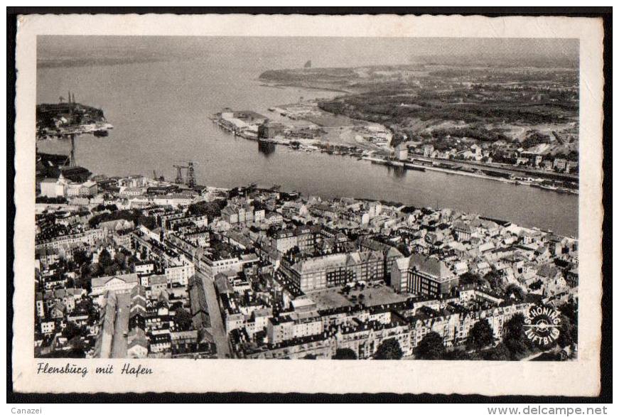 AK Flensburg Mit Hafen, Gel 1958 - Flensburg