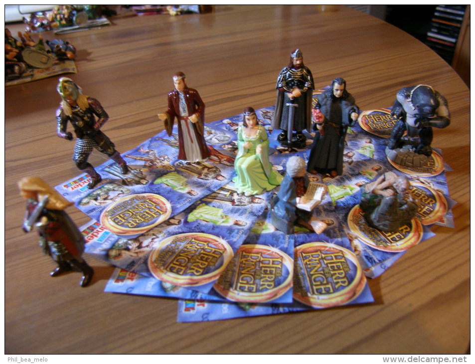 LOTR - KINDER LOTR 2003 SEIGNEUR DES ANNEAUX - SERIE 3 ALLEMANDE COMPLETE 9 FIGURINES + TOUS LES BPZ - Sets