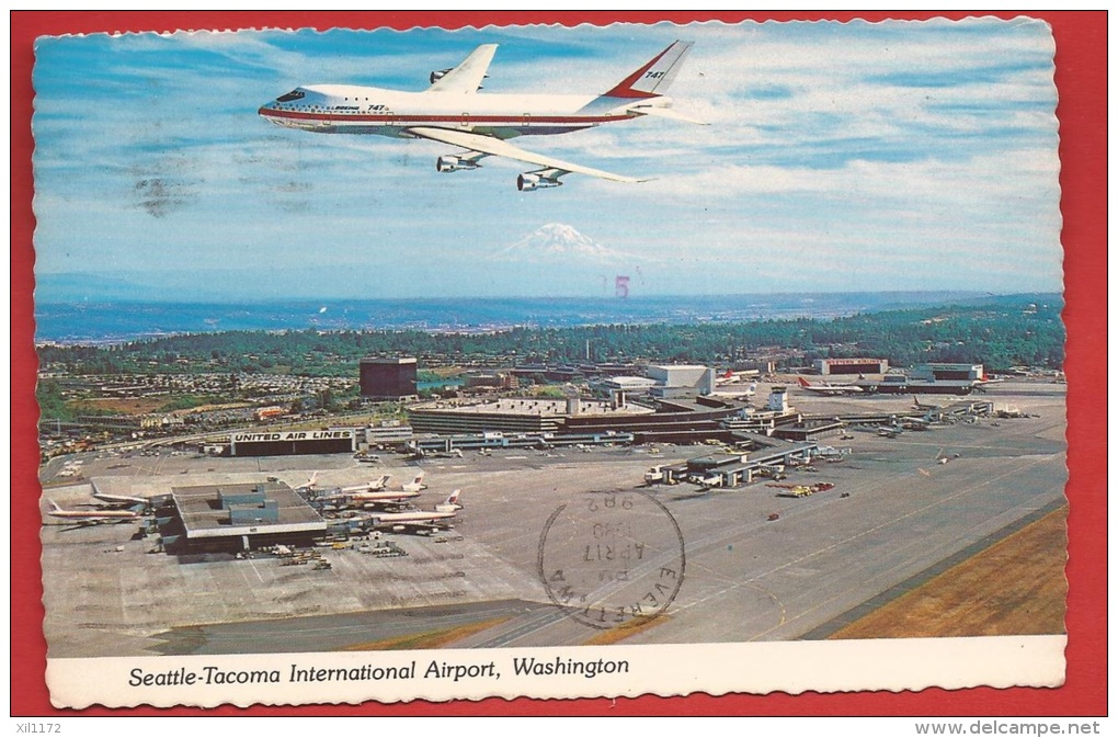 Z0133 Boeing 747 On Seattle Tacoma Airport Washington.. Circulé En1982 - 1946-....: Era Moderna