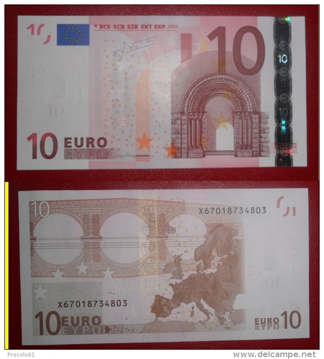GERMANIA FRANCIA GERMANY FRANCE 10 EURO 2002 TRICHET SERIE X 67018734803 E004G3 UNC FDS - 10 Euro