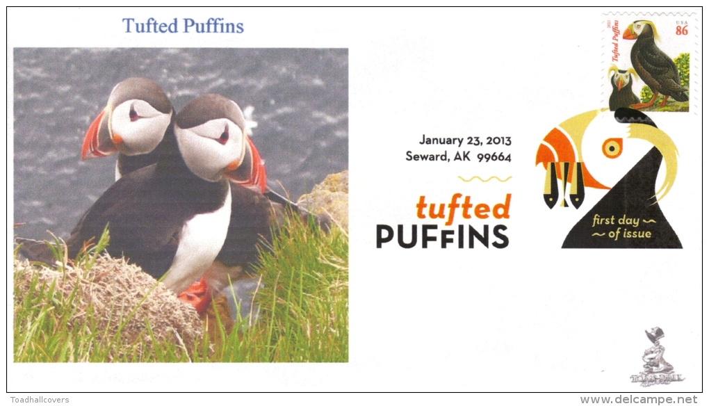 Tufted Puffins First Day Cover, W/ Digital Color Pictorial (DCP) Cancel, From Toad Hall Covers! - 2011-...