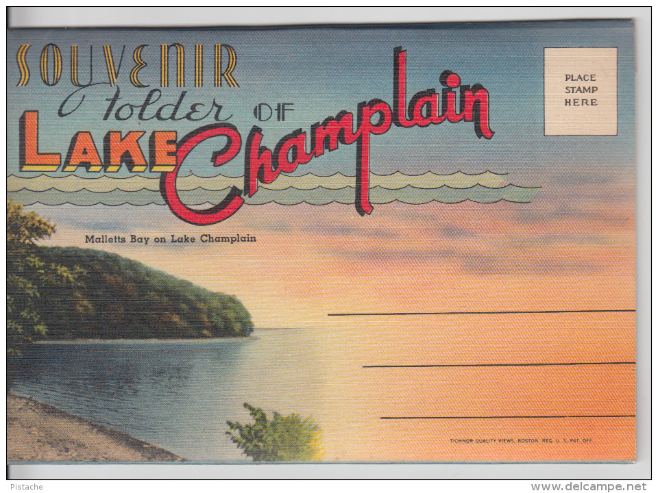 Souvenir Folder Pochette - Lake Champlain New York Adirondack - Mint - Excellent Condition - 2 Scans - Adirondack