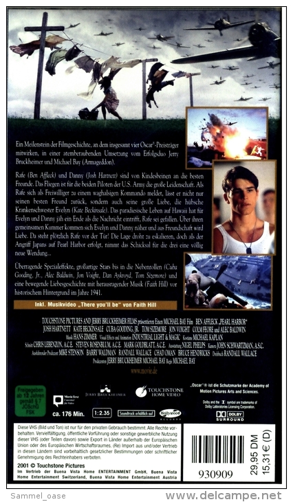 VHS Video  ,  Pearl Harbor ,  Mit :  Ben Affleck , Josh Hartnett , Kate Beckinsale , Cuba Gooding Jr.  -  Von 2001 - Classiques