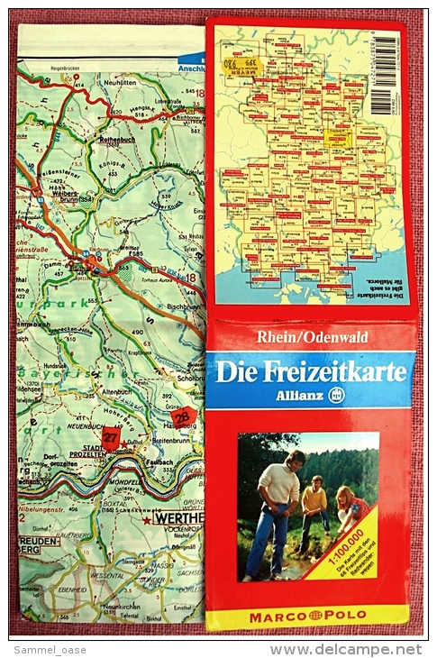 Marco Polo Freizeitkarte Rhein / Odenwald  1:100.000  -  Mit Beschreibungen Von Ausflugszielen - Maps Of The World