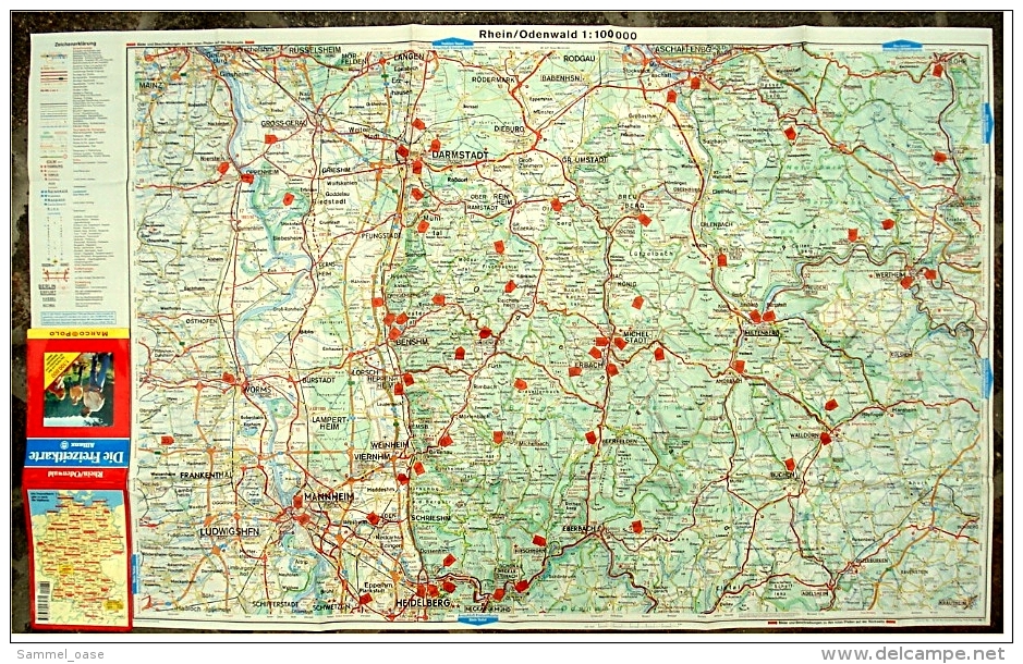 Marco Polo Freizeitkarte Rhein / Odenwald  1:100.000  -  Mit Beschreibungen Von Ausflugszielen - Maps Of The World