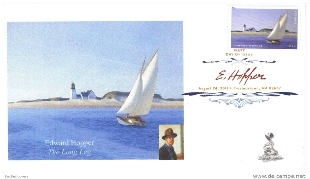 Edward Hopper - "The Long Leg" First Day Cover, From Toad Hall Covers! - 2011-...