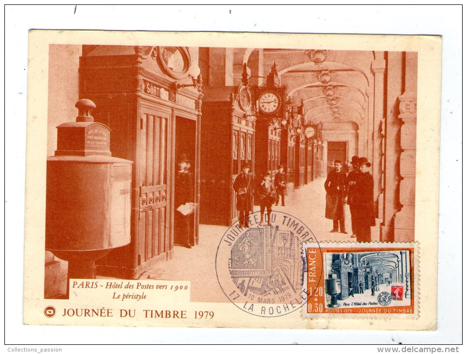 Cp , 75 , PARIS , Hôtel Des Postes Vers 1900 , Journée Du Timbre 1979 , Vierge - Otros & Sin Clasificación