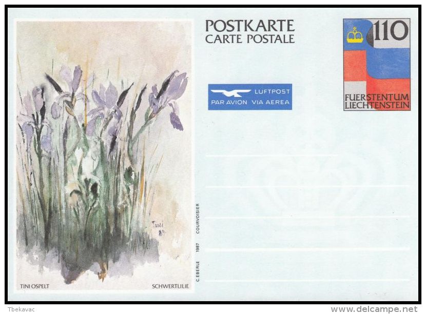 Liechstenstein 1987, Postal Stationery - Stamped Stationery