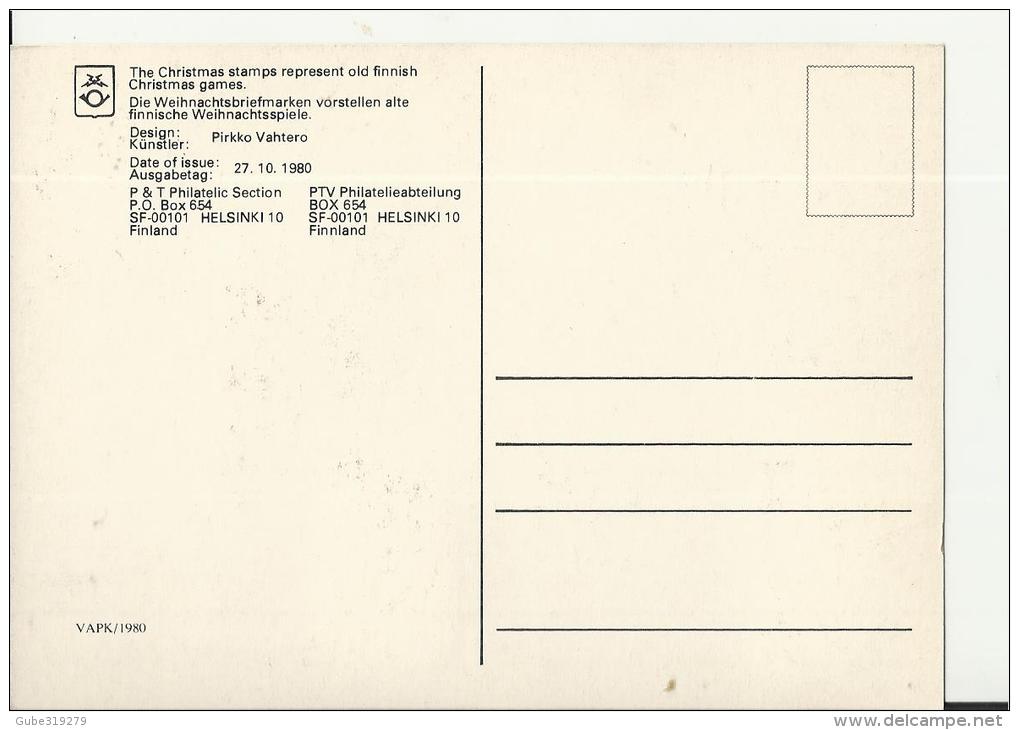 FINLAND 1981 – MAXICARD F.D ISSUE WIPA WIEN AUTRIA  W 2 STS OF 0,60-1,10 (CHRISTMAS OLD GAMES) POSTM WIEN - WIPA 81 HELS - Maximum Cards & Covers