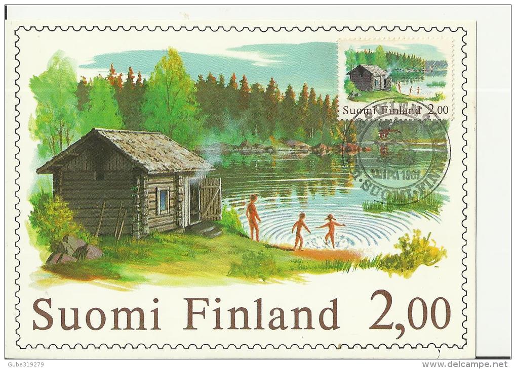 FINLAND 1981 – MAXICARD F.D ISSUE WIPA WIEN AUTRIA  W 1 STS OF 2 (RURAL SAUNA) POSTM WIEN - WIPA 81 HELSINKI MAY 25,1977 - Tarjetas – Máximo