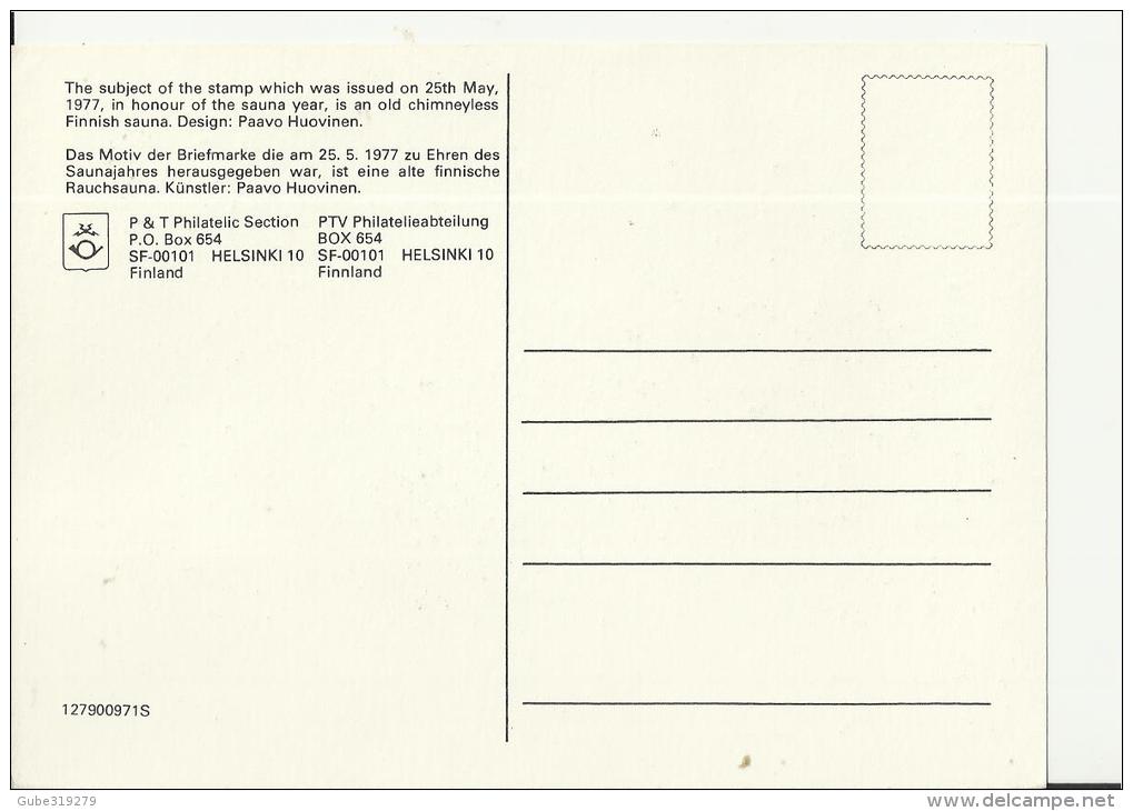 FINLAND 1981 – MAXICARD F.D ISSUE WIPA WIEN AUTRIA  W 1 STS OF 2 (RURAL SAUNA) POSTM WIEN - WIPA 81 HELSINKI MAY 25,1977 - Cartes-maximum (CM)