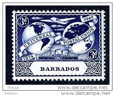 1949  Barbados 3d 75th Anniversary Of UPU  1v. SG.#268   MLH - Barbados (...-1966)