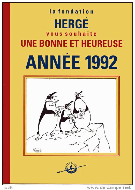 Carte De Voeux 1992 De La Fondation Hergé - Hergé