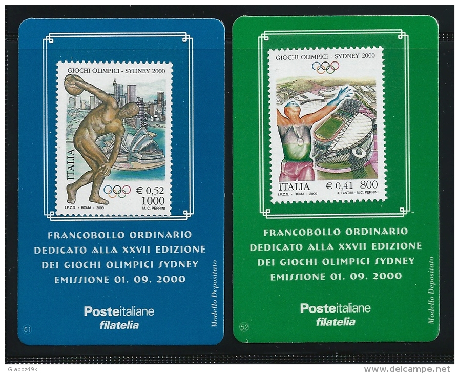 ITALIA  2000 - Giochi Olimpici SYDNEY = Le 2 Più RARE - Serie Compl. - COPPIA - Tessere Filateliche