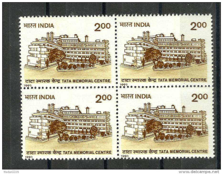 INDIA, 1991, Golden Jubilee Of Tata Memorial Centre Hospital, Bombay, Block Of 4, MNH, (**) - Neufs