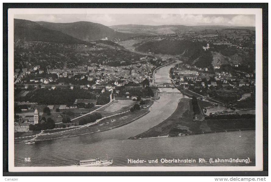 AK Niederlahnstein, Oberlahnstein, Lahnmündung, Motorschiff, Ung - Lahnstein