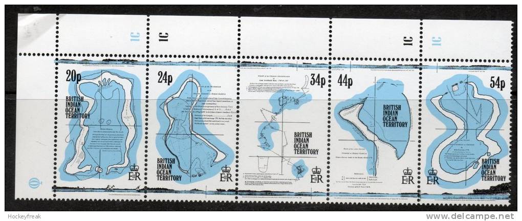 British Indian Ocean Territory 1994 - 18th Century Maps Plate 1C SG147-151 MNH Face Value £1.66 - See Notes Below - British Indian Ocean Territory (BIOT)