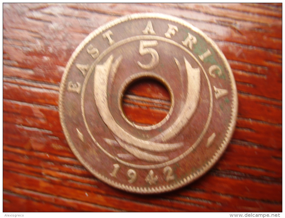 BRITISH EAST AFRICA USED FIVE CENT COIN BRONZE Of 1942 (SA) - Colonia Británica