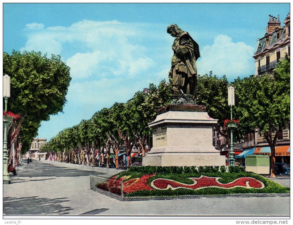 CP - PHOTO - BEZIERS - STATUE PAUL RIQUET ET LES ALLEES - 505 - APA POUX - Beziers