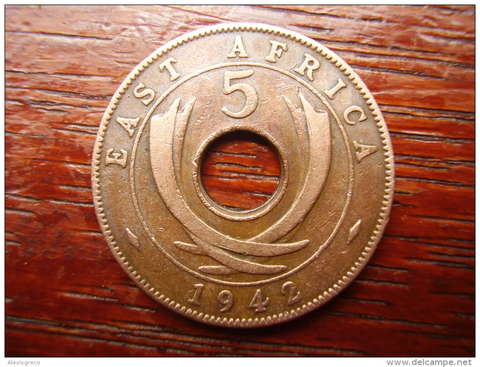 BRITISH EAST AFRICA USED FIVE CENT COIN BRONZE Of 1942. - British Colony