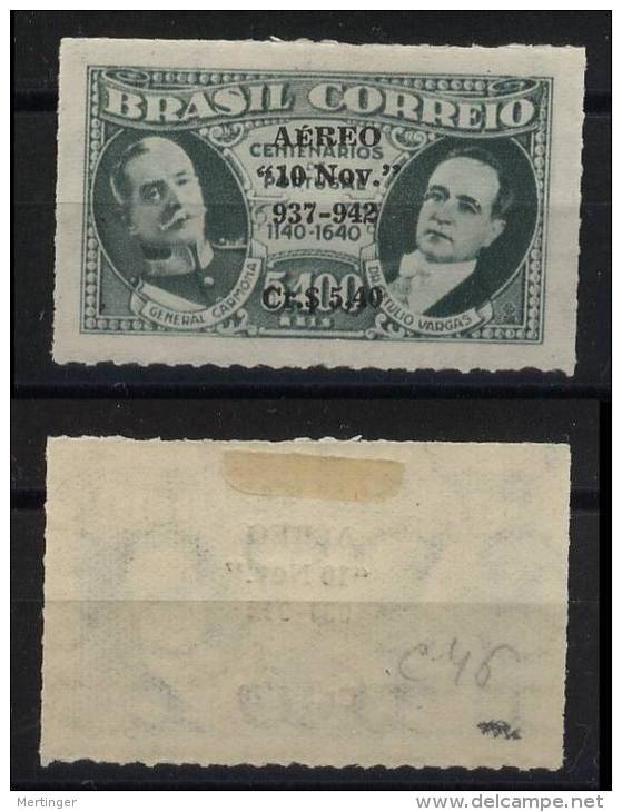 Brazil Brasilien Mi# 628Y * WZ13  RHM Fil. N AIRMAIL Overprint 1942 - Unused Stamps