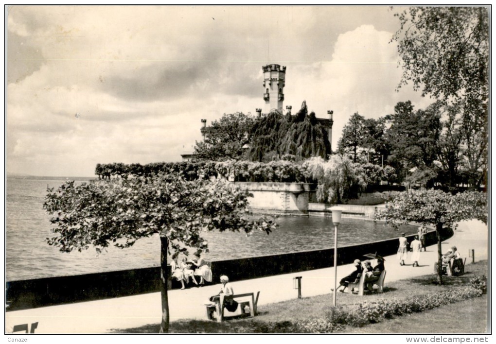 AK Langenargen, Uferpromenade Mit Schloß Montfort, Gel 1963 - Langenargen