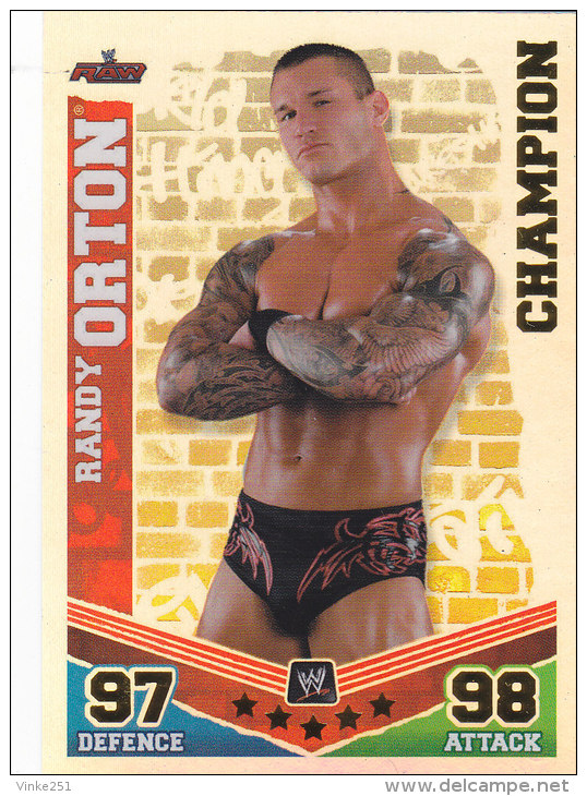 Carte CATCH SLAM ATTAX MAYHEM RAW CHAMPION RANDY ORTON - Trading-Karten