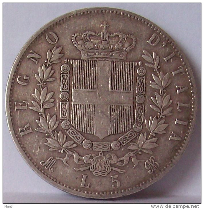 Vittorio Emanuele II 5 Lire 1874 - Argento - 1861-1878 : Vittoro Emanuele II