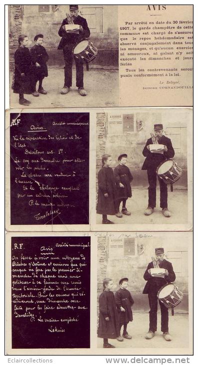 Crèches Sur Saône    71  Tambour De Ville    Ensemble De 3 Cartes (1 Carte Avec Pli ) - Otros & Sin Clasificación