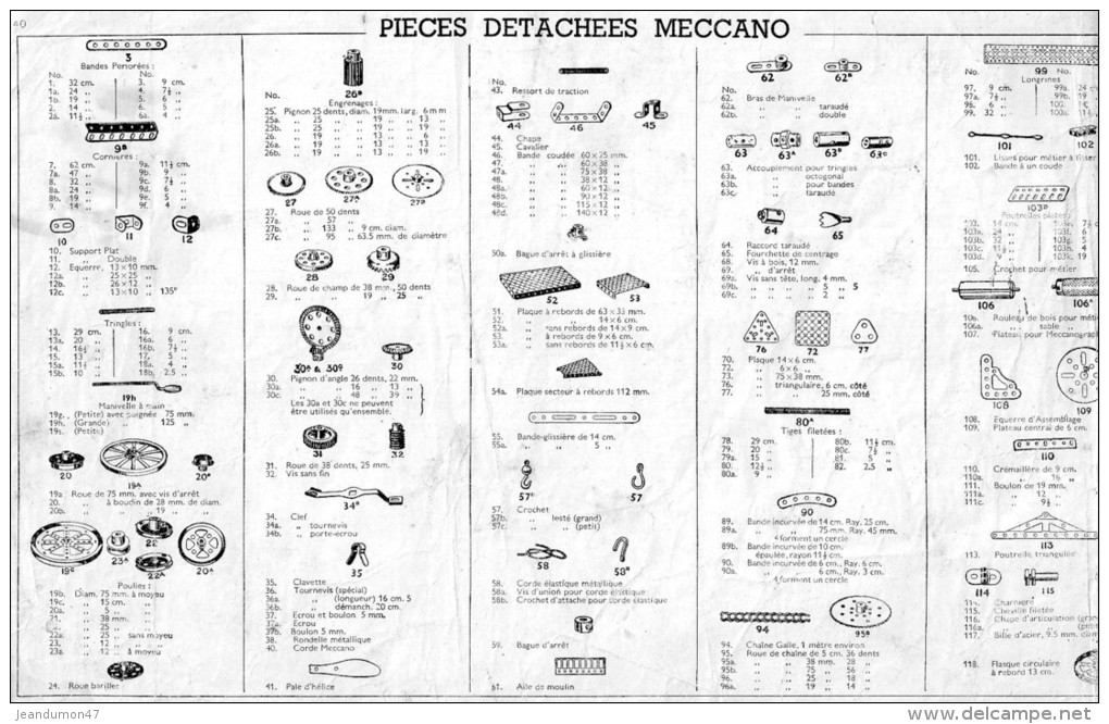 LOT DE 6 MANUELS  MECCANO INSTRUCTIONS : N°1 - N° 1 - N° 2 - N° 2 - N° 4 A - N° 4,5,6. TOUS SCANES - Modélisme