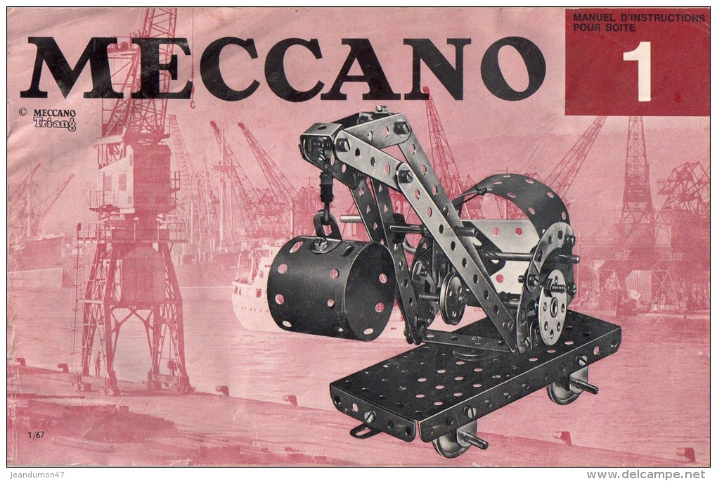 LOT DE 6 MANUELS  MECCANO INSTRUCTIONS : N°1 - N° 1 - N° 2 - N° 2 - N° 4 A - N° 4,5,6. TOUS SCANES - Modélisme