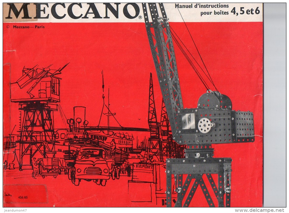 LOT DE 6 MANUELS  MECCANO INSTRUCTIONS : N°1 - N° 1 - N° 2 - N° 2 - N° 4 A - N° 4,5,6. TOUS SCANES