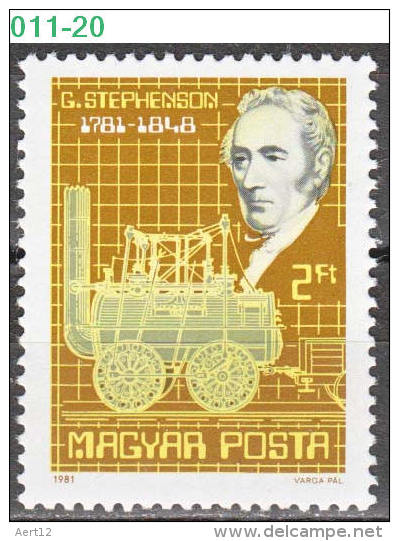 HUNGARY, 1981, George Stephenson, Railroad, LOCOMOTIVES, Engineer, MNH (**), Sc/Mi 2697/3502 - Unused Stamps