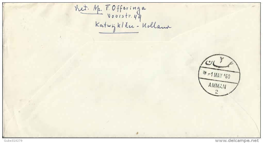 NETHERLANDS 1960 - FFC KLM 1stINAUGURAL FLIGHT COVER  AMSTERDAM - AMMAN (JORDANIA) ADDR TO AMMAN  W 3 STS OF 4-12+8-25 C - Covers & Documents