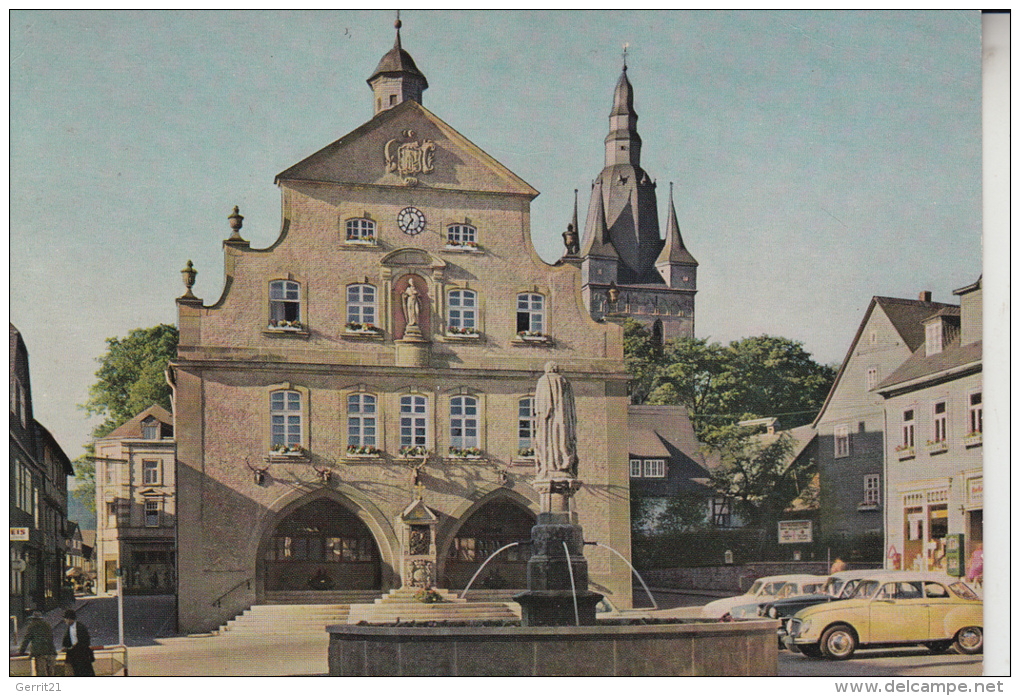 5790 BRILON, Marktplatz & Rathaus & Pfarrkirche, Auto- Auto-Union - Brilon