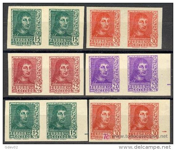 ES841S-L2144.España.Spain . Espagne.. FERNANDO EL CATOLICO.1938.(Ed 841/4+AS**).PEREJAS..MARQ UILLADOS.LUJO - Nuevos