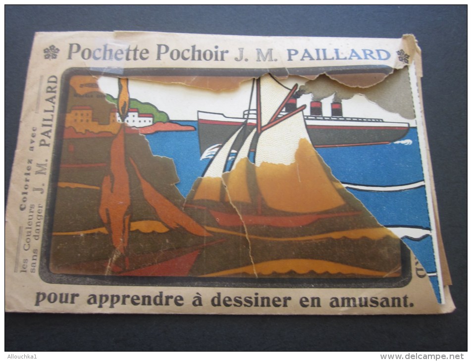 Pochette Pochoirs J.M Paillard Pour Apprendre à Dessiner En Amusant&gt;Bureau/objets Liés Chromo/image Verso Publicités, - Altri & Non Classificati