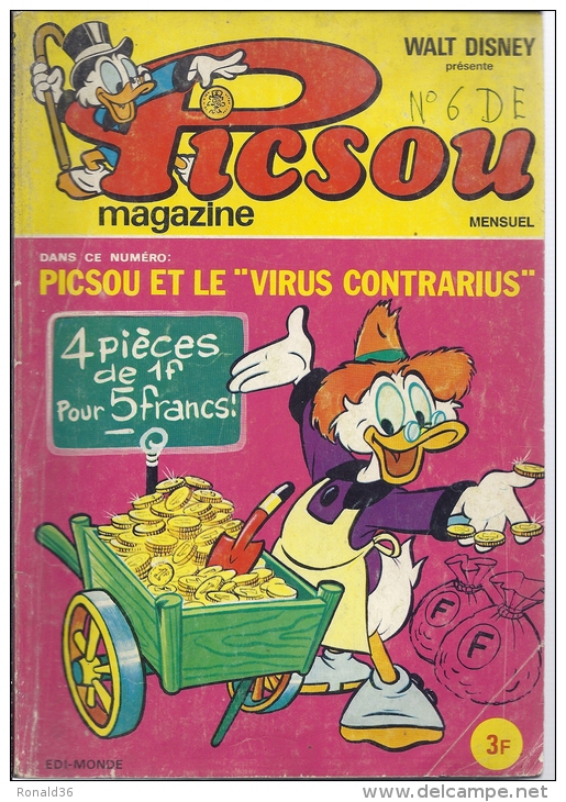 PICSOU MAGAZINE Mensuel (  Walt Disney  )  Oncle Picsou Virus Contrarius Numéro N° 6 - Picsou Magazine