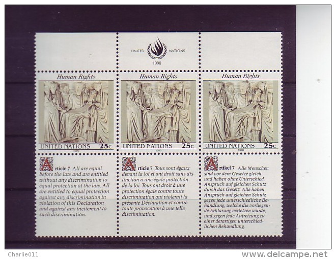 HUMAN RIGHTS-25 C-45 C-SHEETLET-UN-NY-UNITED NATIONS-1990 - Unused Stamps