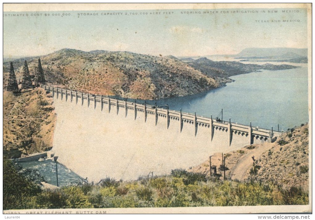 (789) Very Old Postcard - Carte Ancienne - USA - Texas Elephant Bute Dam - Otros & Sin Clasificación