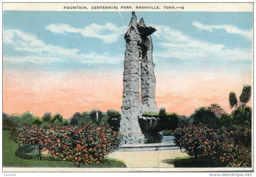 (789) Very Old Postcard - Carte Ancienne - USA - Nashville Fountain - Nashville