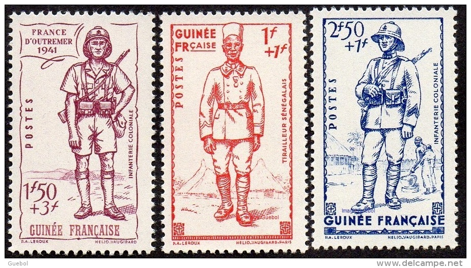 Détail De La Série Défense De L'Empire * Guinée N° 169 à 171 - 1941 Défense De L'Empire