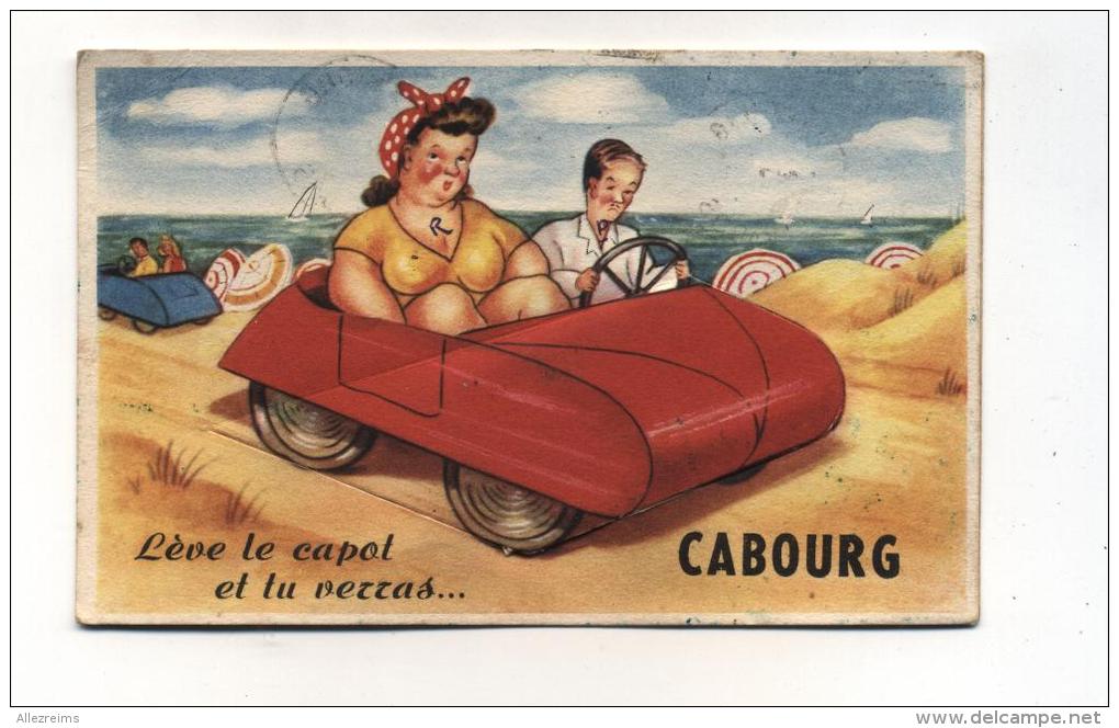 CPA  14 : CABOURG  Carte à Système " Lève Le Capot  "  1952   A   VOIR  !!!! - Cabourg