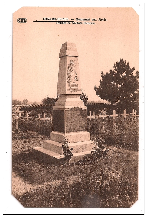 COIZARD-JOCHES - Monument Aux Morts. Tombes De Soldats Français - Carte Peu Courante - En L´état ( Coins Coupés) - Autres & Non Classés