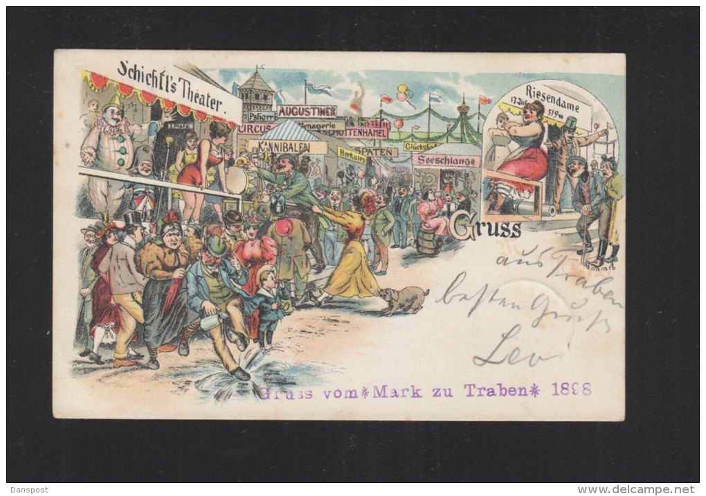 Litho AK Gruß Vom Mark Zu Trabach 1898 - Traben-Trarbach