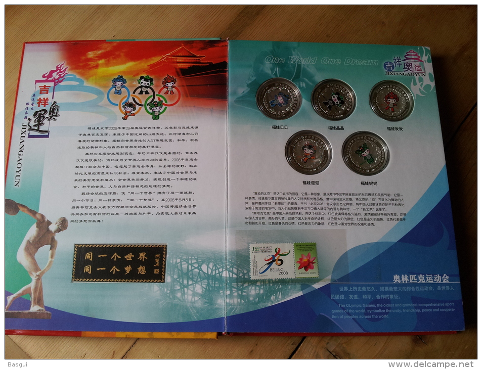 Livre Coffret, Avec 5 Medailles Argent, Et Serie De Timbres Beijing 2008 - Livres