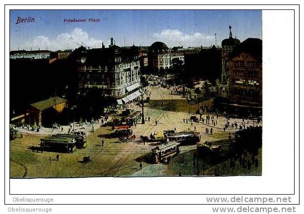 BERLIN  POTSDAMER PLATZ VERS 1905 TRAMWAYS ATTELAGES - Porte De Brandebourg