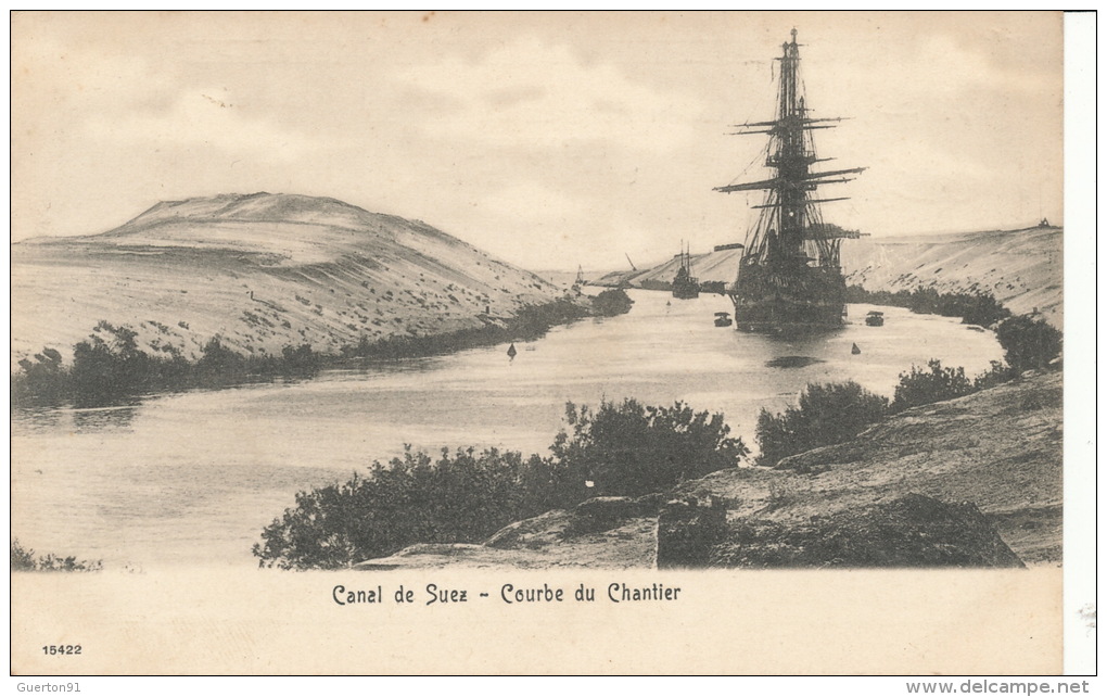 ( CPA EGYPTE )  SUEZ  /  Canal De Suez  -  Courbe Du Chantier  - - Sues