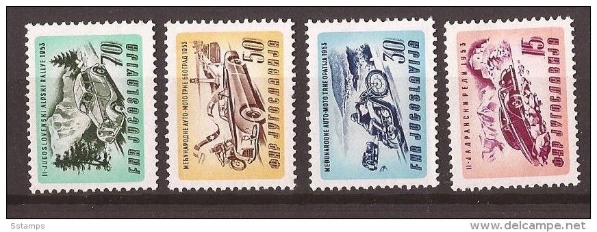 1953 X  724-27   JUGOSLAVIJA  AUTO MOTO RACE  MNH - Neufs