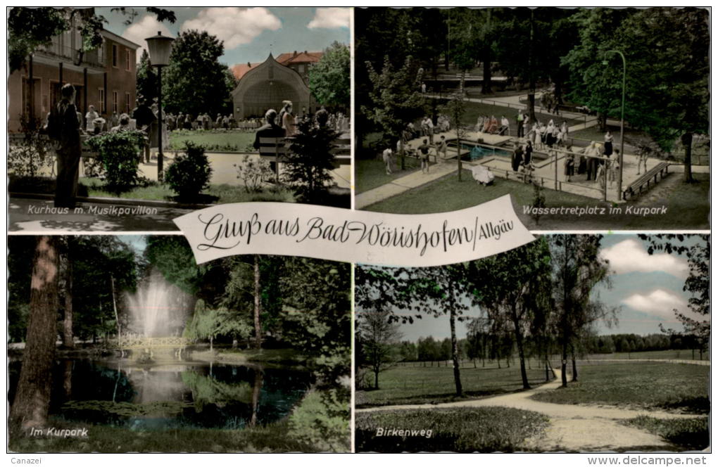 AK Bad Wörishofen, Kurpark, Birkenweg, Gel Um 1960 - Bad Wörishofen